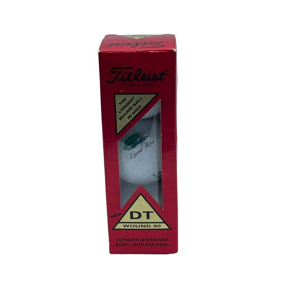 Titleist DT Wound 90 Vintage Golf Balls NIB Grand Hotel Box Of 3